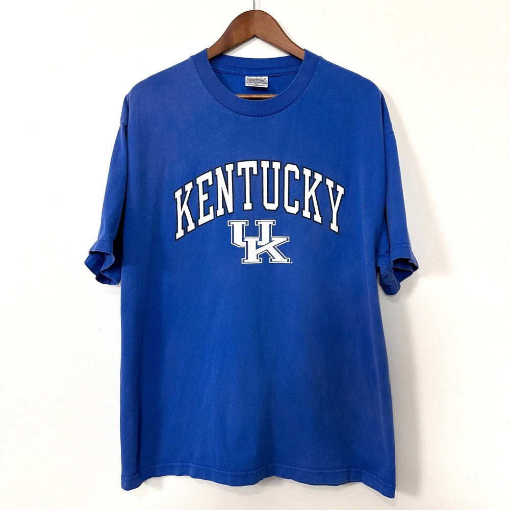 VTG 90s Kentucky Wildcats T Shirt XL Blue TCX The Cotton Exchange NCAA‎ Y2K